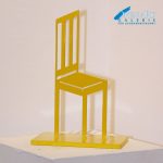 DUVAN Skulptur Stuhl, gelb, blau, grün, rot, 20 x 15 cm, Tiefe ca. 1 cm, Preis: 600,- €